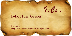 Ivkovics Csaba névjegykártya